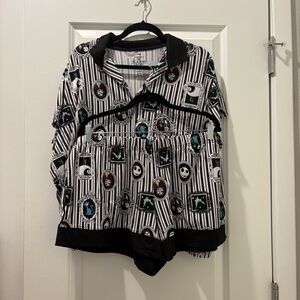 Disney Black and White Striped Sleepwear